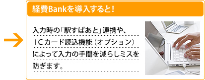 �o��Bank�𓱓�����ƁA���͎��́u�w���ς��Ɓv�A�g��A�h�b�J�[�h�Ǎ��@�\�i�I�v�V�����j�ɂ���ē��͂̎�Ԃ����炵�~�X��h���܂��B